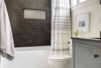 12 Striking Black Herringbone Bathroom Designs