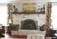 How to Whitewash a Brick Fireplace