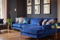 Curating Your Modern Living Room Around a Blue Velvet Sofa