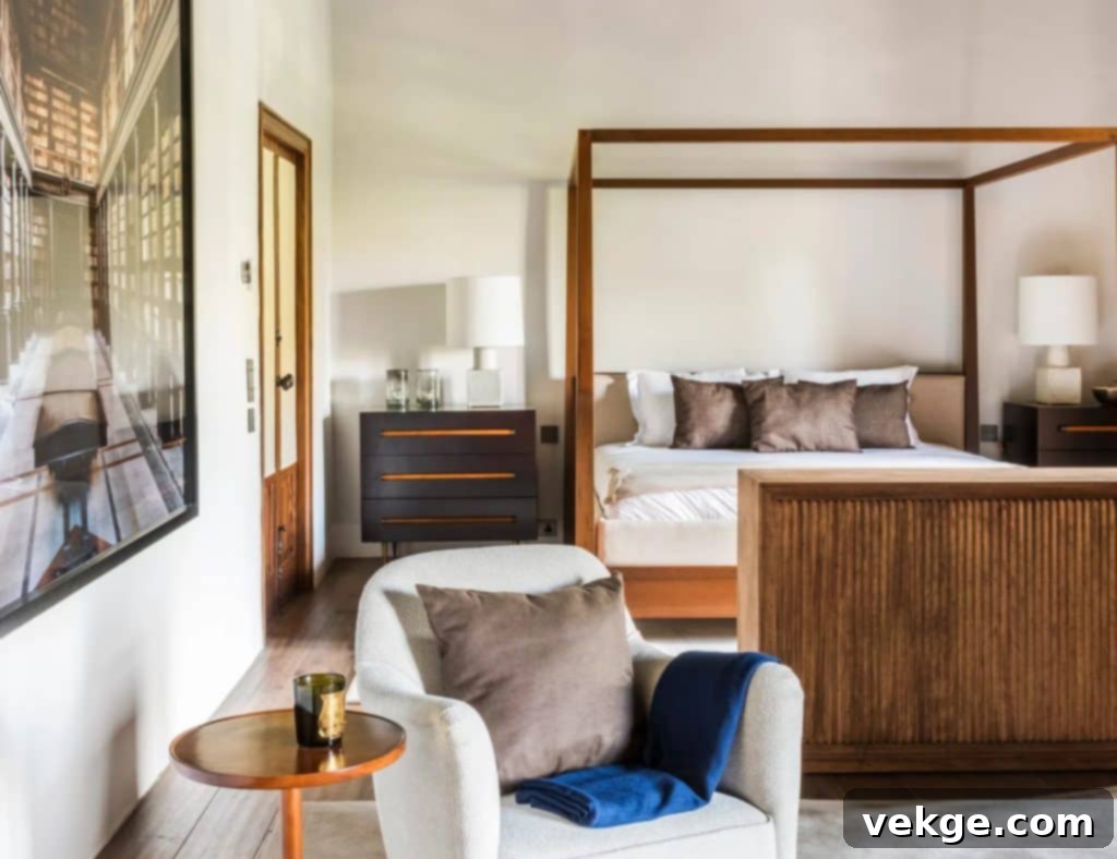 Adding Depth with a Big Bed Frame in a Minimalist Bedroom