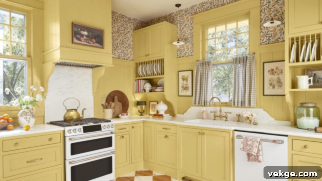 A Bright Sunny Yellow for Your Country Kitchen