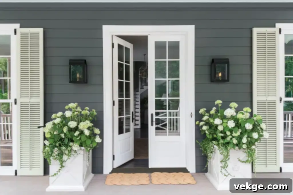 Classic French exterior doors inviting light into a stylish interior