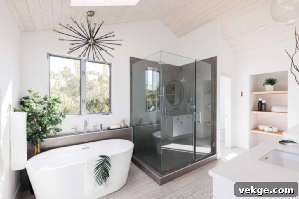A Luxurious Spa Bathroom with Natural Light