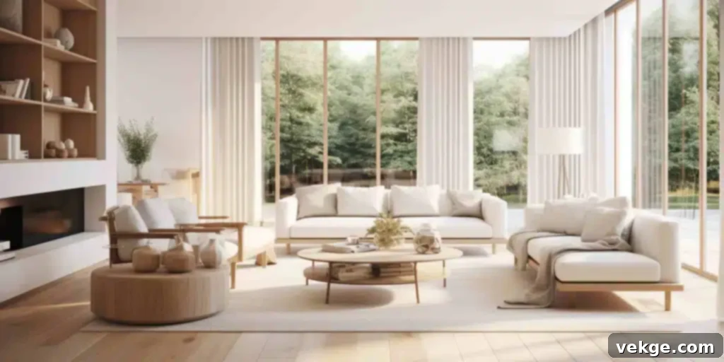 Structured, minimalist Scandinavian furniture in a modern living room
