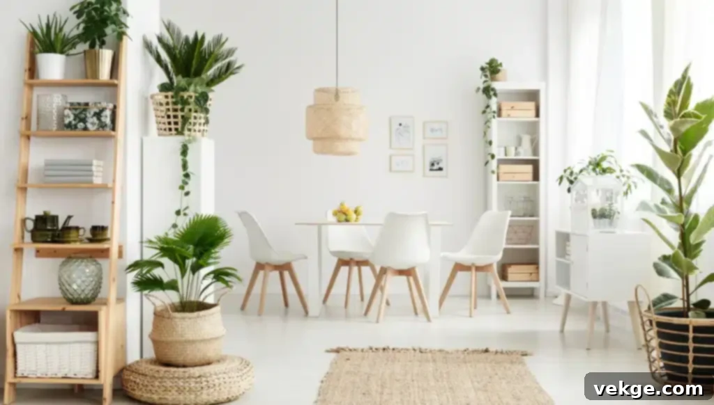 Indoor plants bringing peace and nature into a Scandinavian home