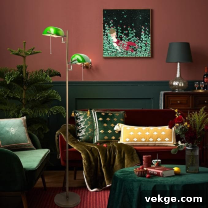 FIRVRE Green Glass Bankers Floor Lamp