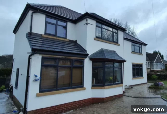 Professional silicone render application near Manchester by Rendad Ltd, ensuring a durable and attractive finish.