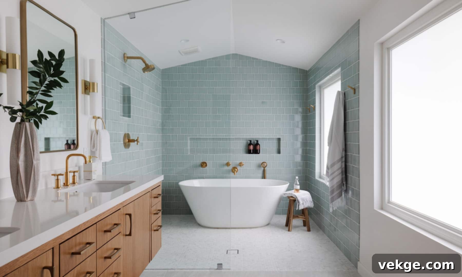 Spa-like Bathroom with Freestanding Tub and Large Shower