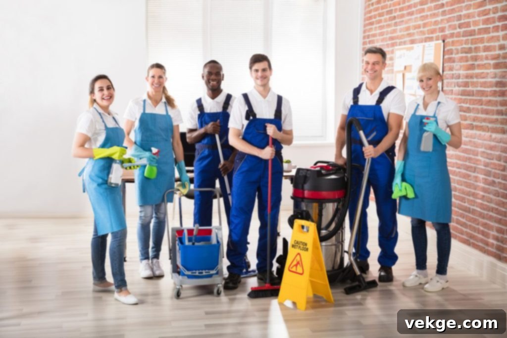 Homeowner discussing cleaning services with a professional cleaner.