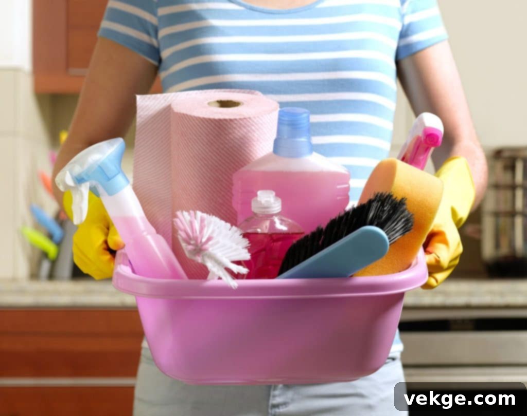 Are You Cleaning Your Home Efficiently? A person preparing to spring clean