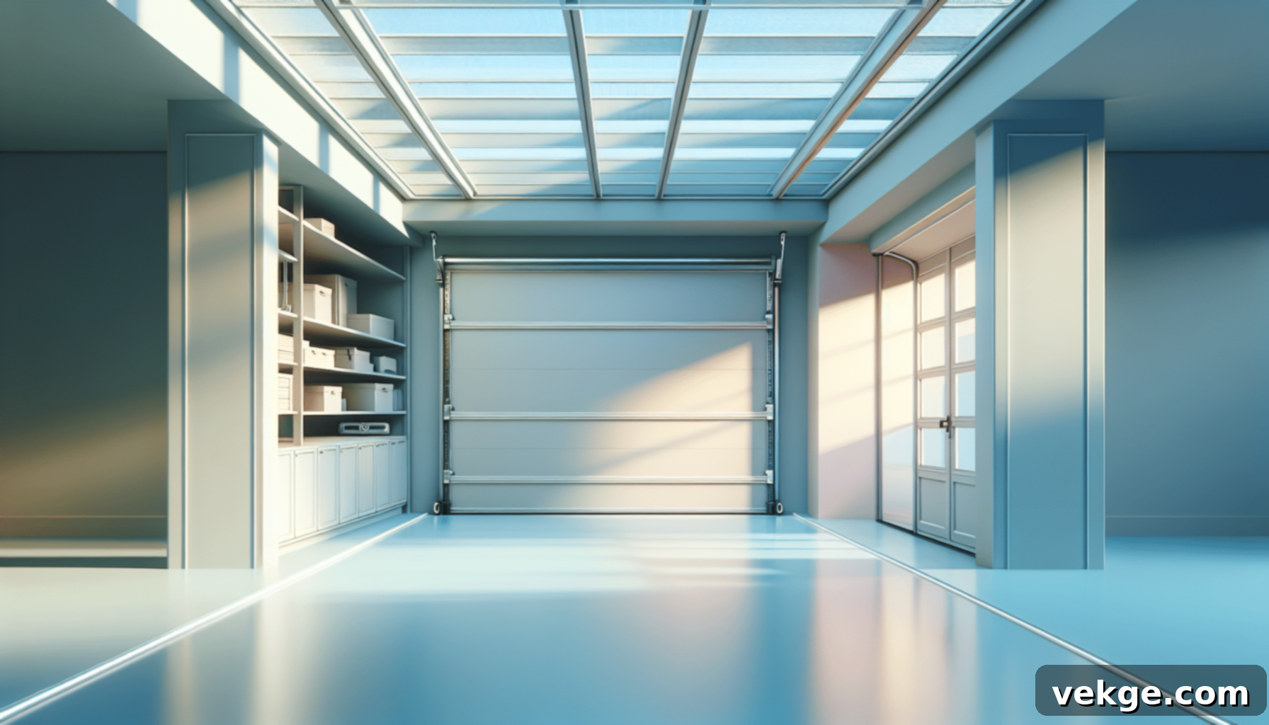 Illustration of clutter-free garage with lighter paint colors