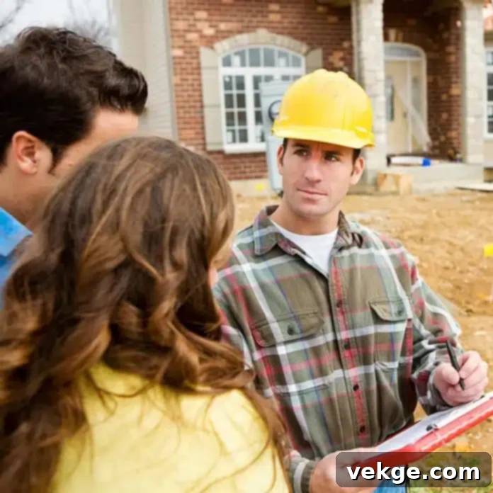 Home addition contractor discussing renovation plans with homeowner