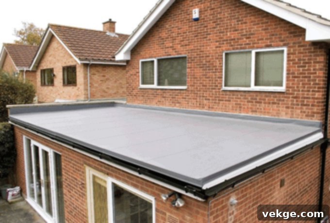 What is Flat Roofing? A modern building with a flat roof structure.