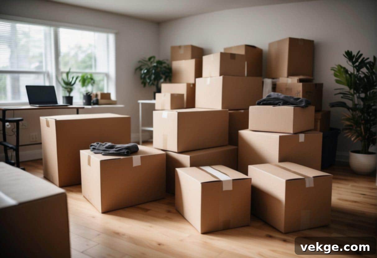 Boxes labeled, furniture arranged, and utilities connected in new home. Checklist reviewed to avoid common moving mistakes