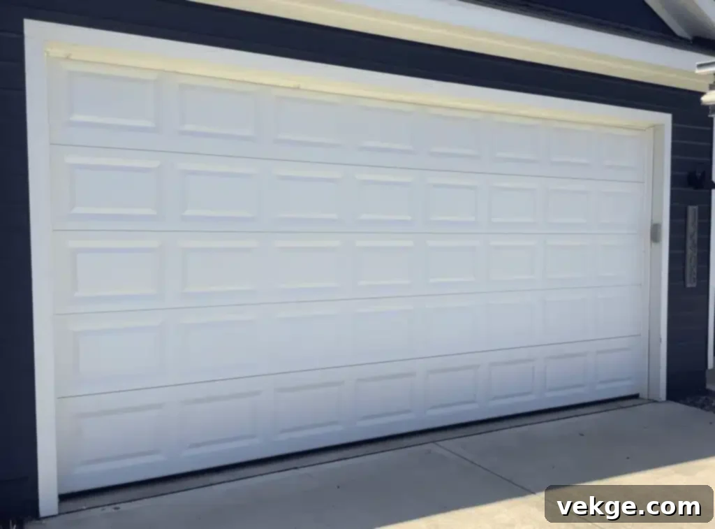 Modern Steel Garage Door with a Textured Finish