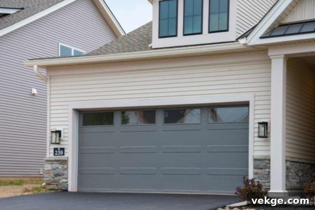 Contemporary Vinyl Garage Doors on a Home