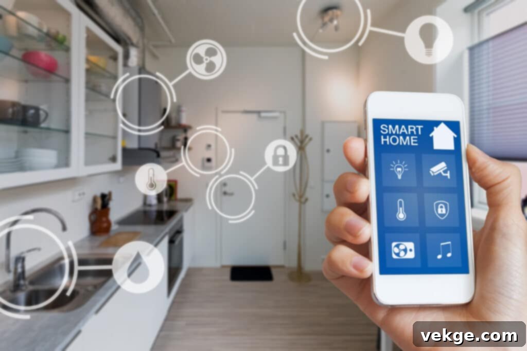 Smart home control panel displaying various integrations