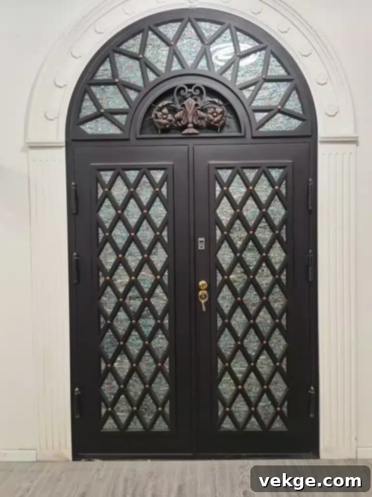 Elegant Wrought Iron Entry Doors