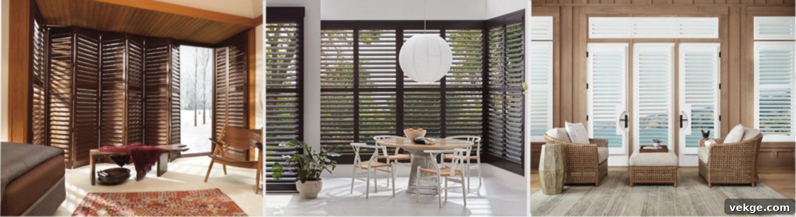 Elegant custom interior shutters in a living room