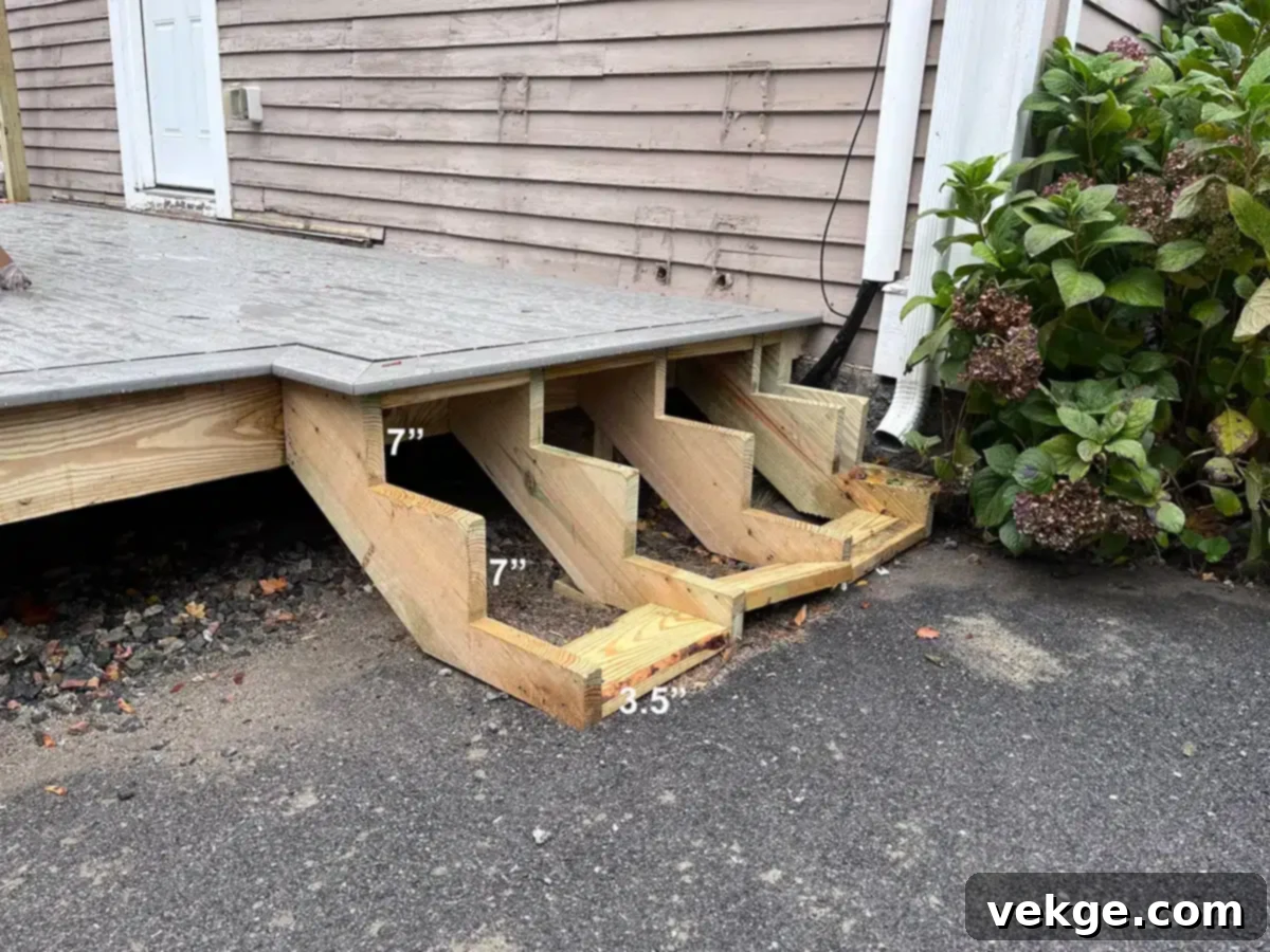 Unevenly Building the Steps on a Deck