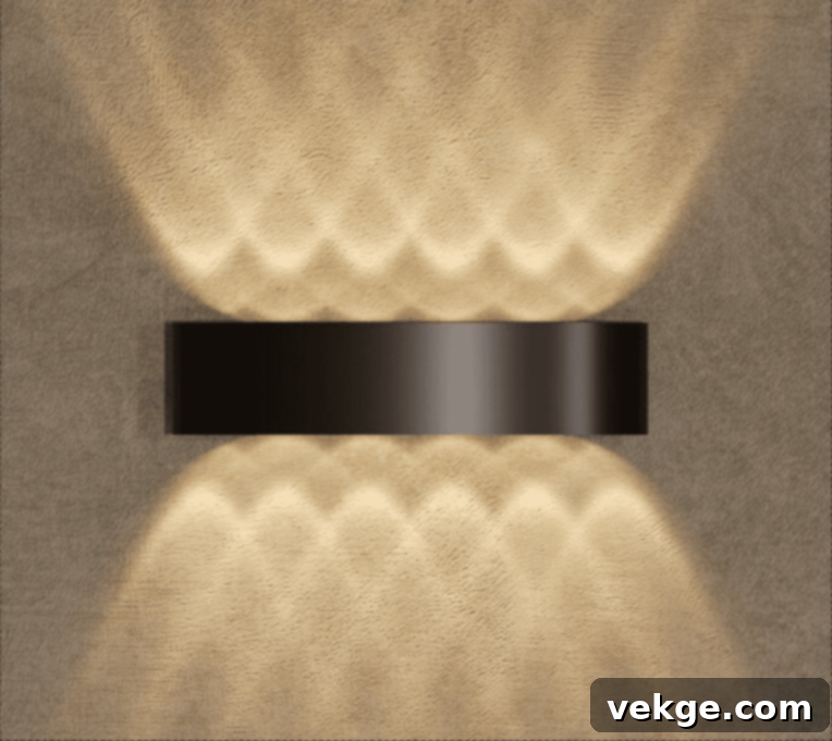 Modern wall lamps illuminating a room with soft light.