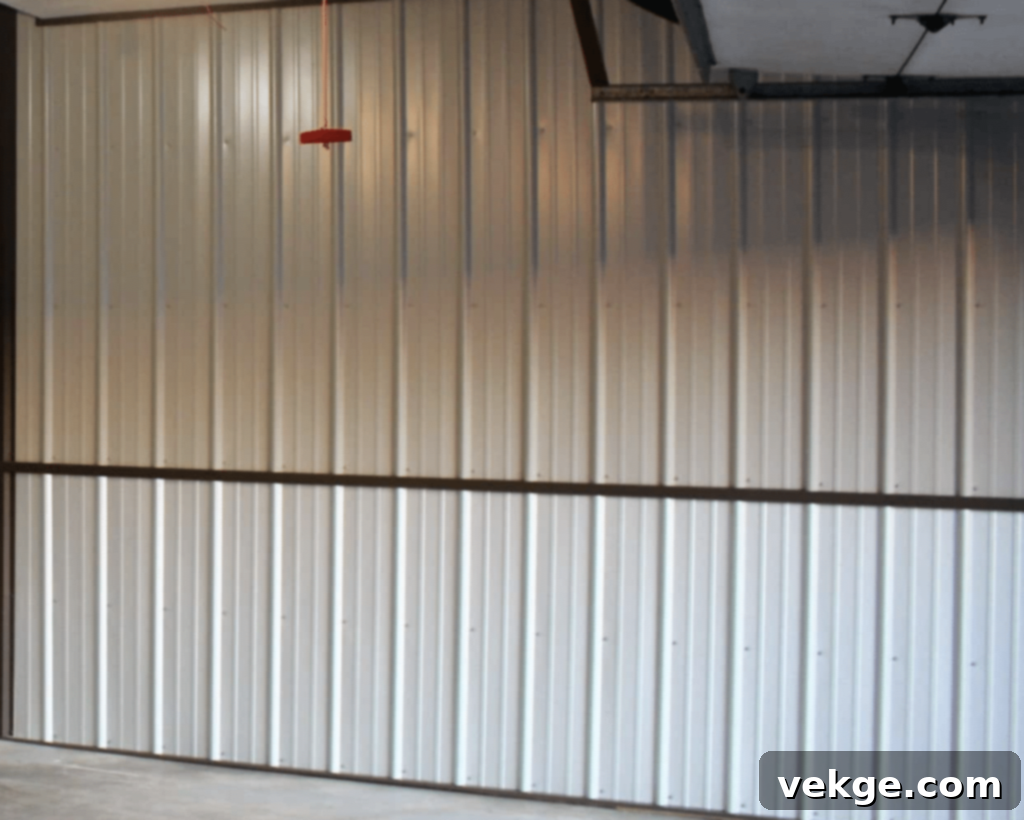 Durable steel siding for shed or garage interior