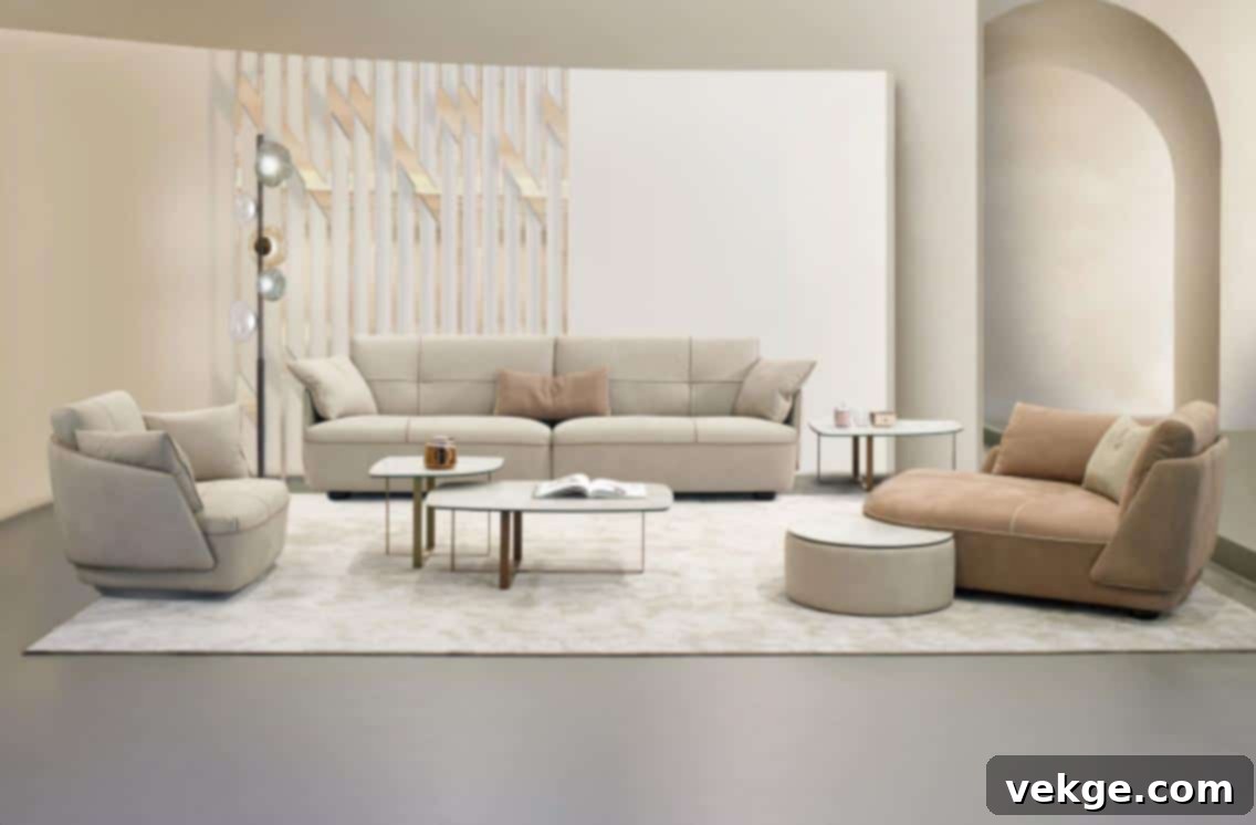 Modern single-arm chaise lounge in a contemporary living room with minimalist decor