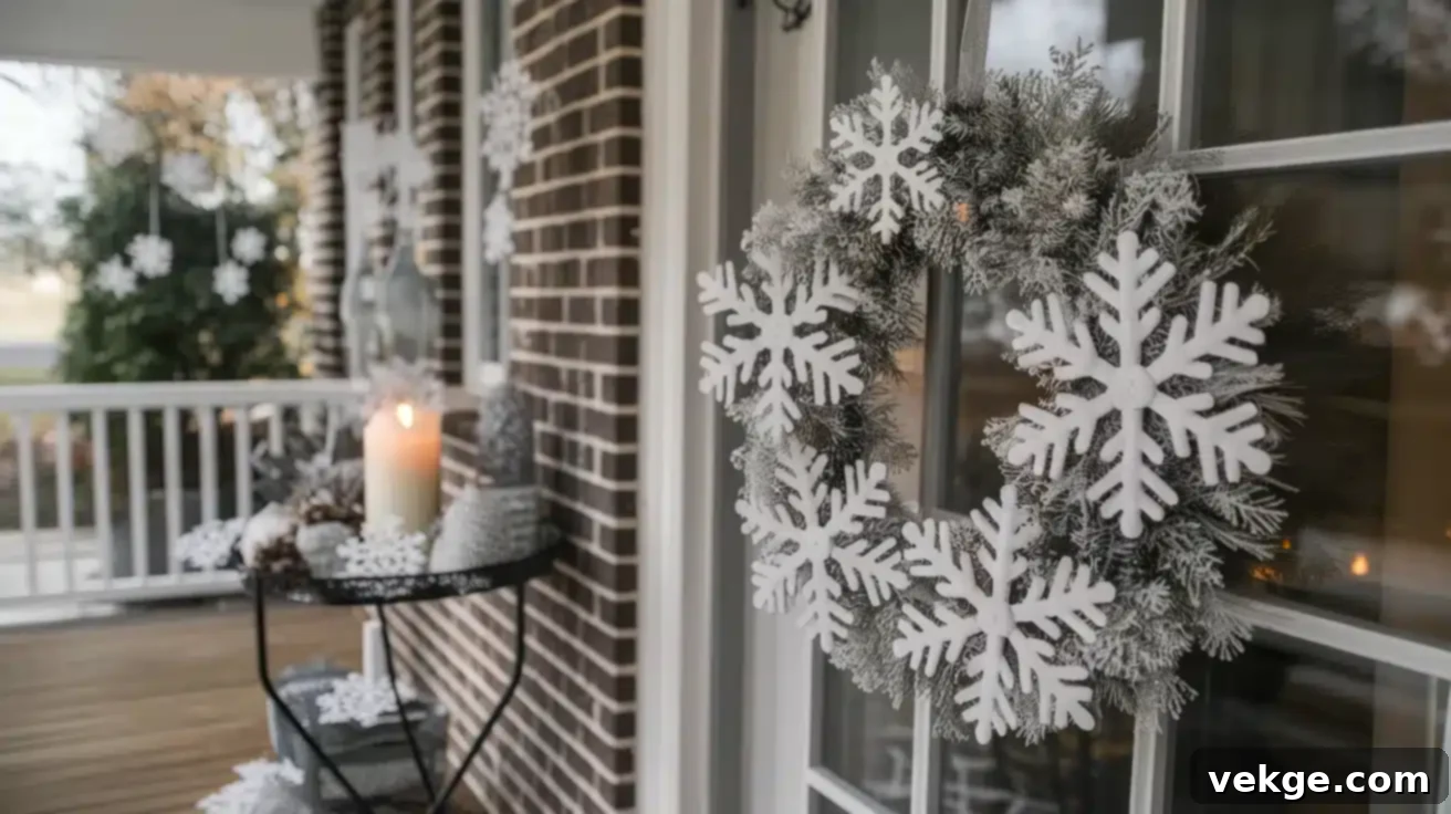 Adorn a Wreath with Decorative Paper Snowflakes for Winter