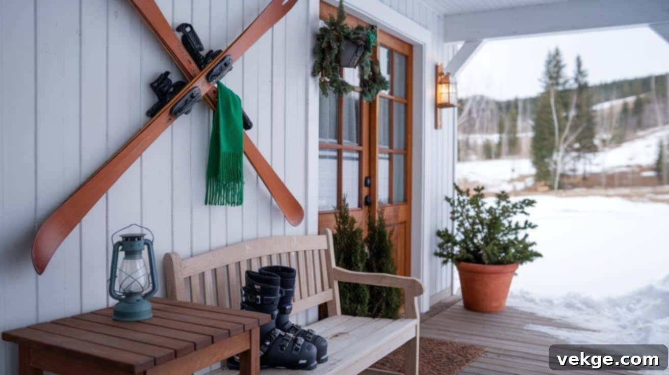 Decorate Your Porch with Vintage Wooden Skis