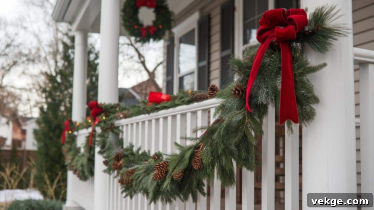 Adorn Your Porch with Elegant Pine Garland