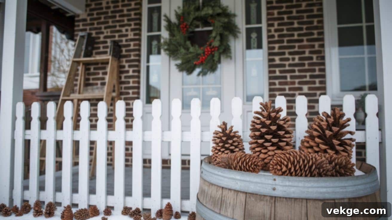 Scatter Small Pine Cones for Rustic Winter Decor