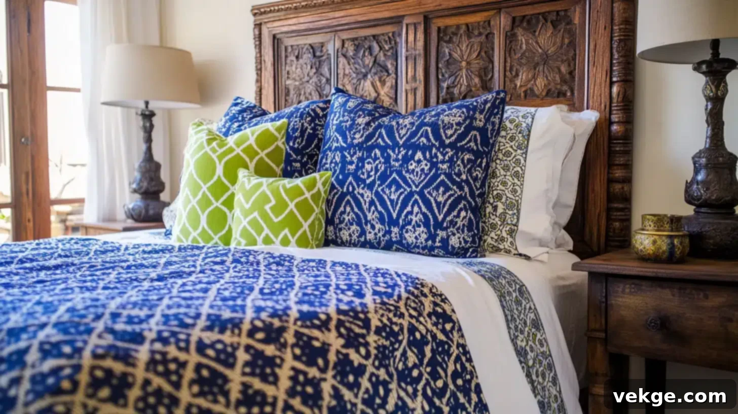 Marrakech Blues Moroccan Quatrefoil Cushion Cover