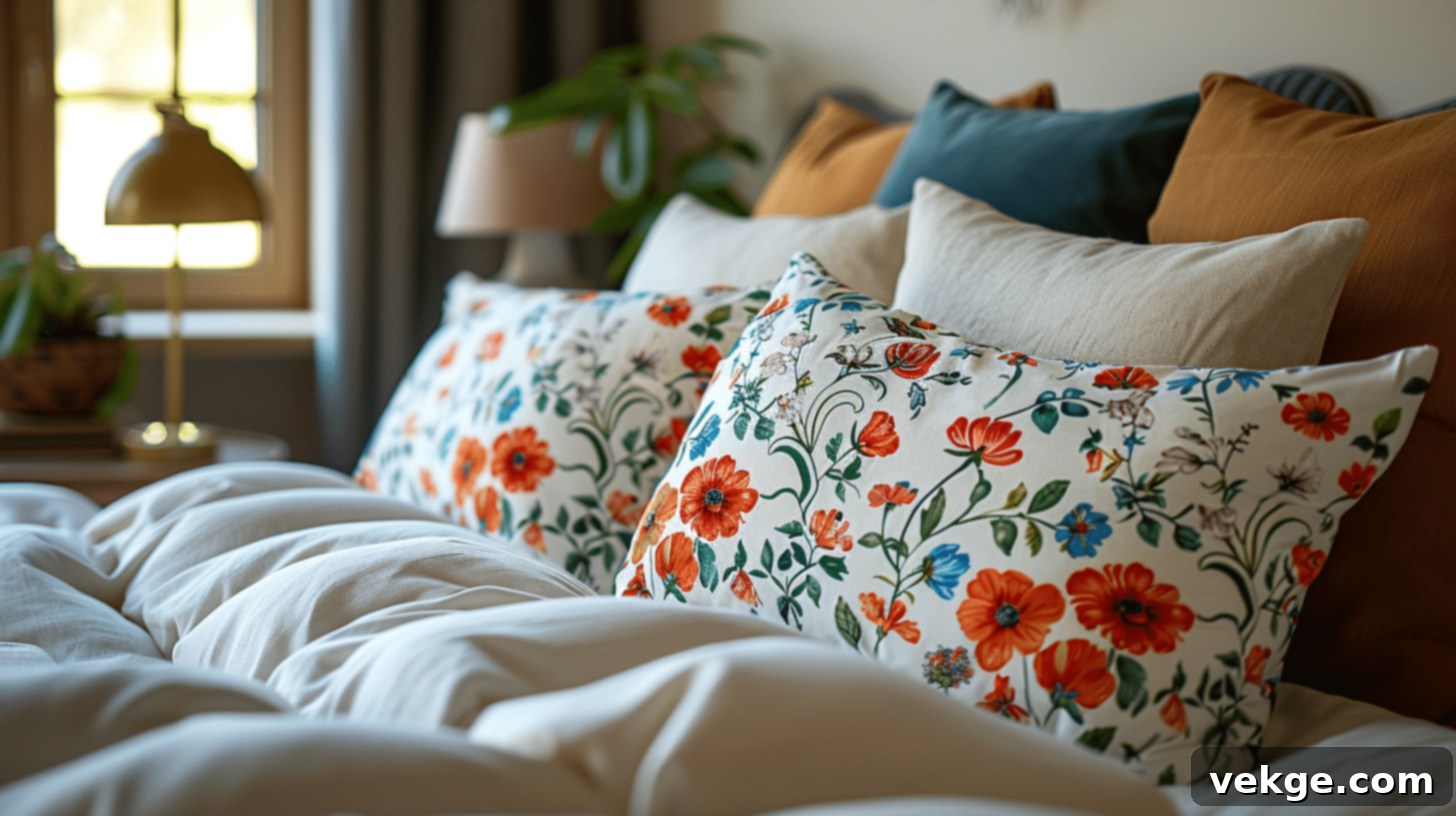 Floral Throw Pillow Cover