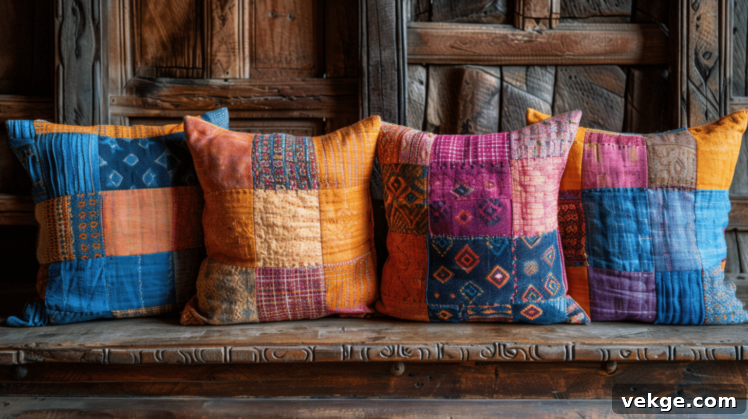 Patchwork Throw Pillow Cover