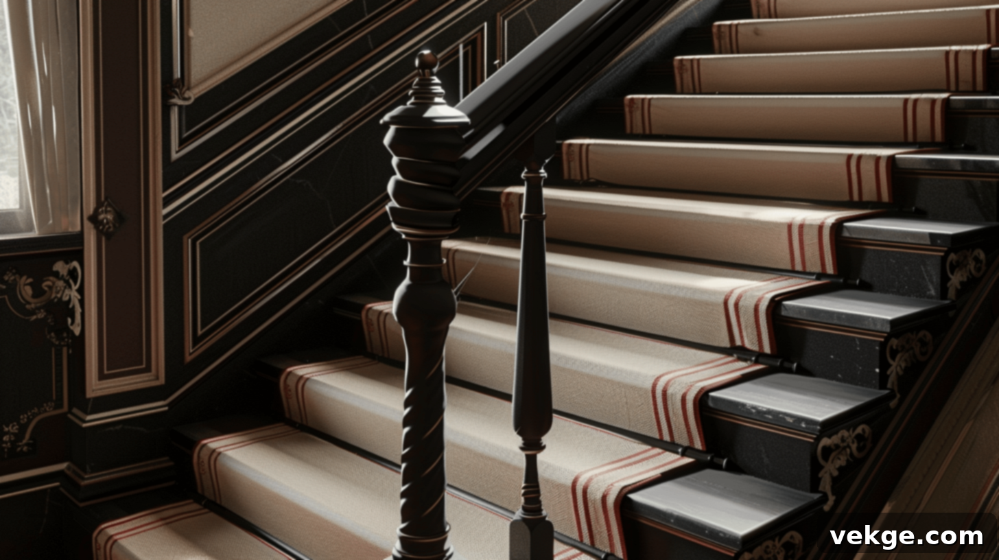 Red Stripe Accent Stair Runner