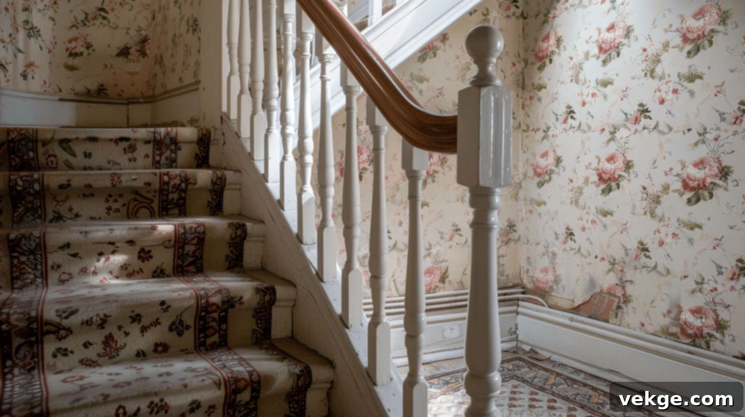 Countryside Inspired Floral Staircase Runner
