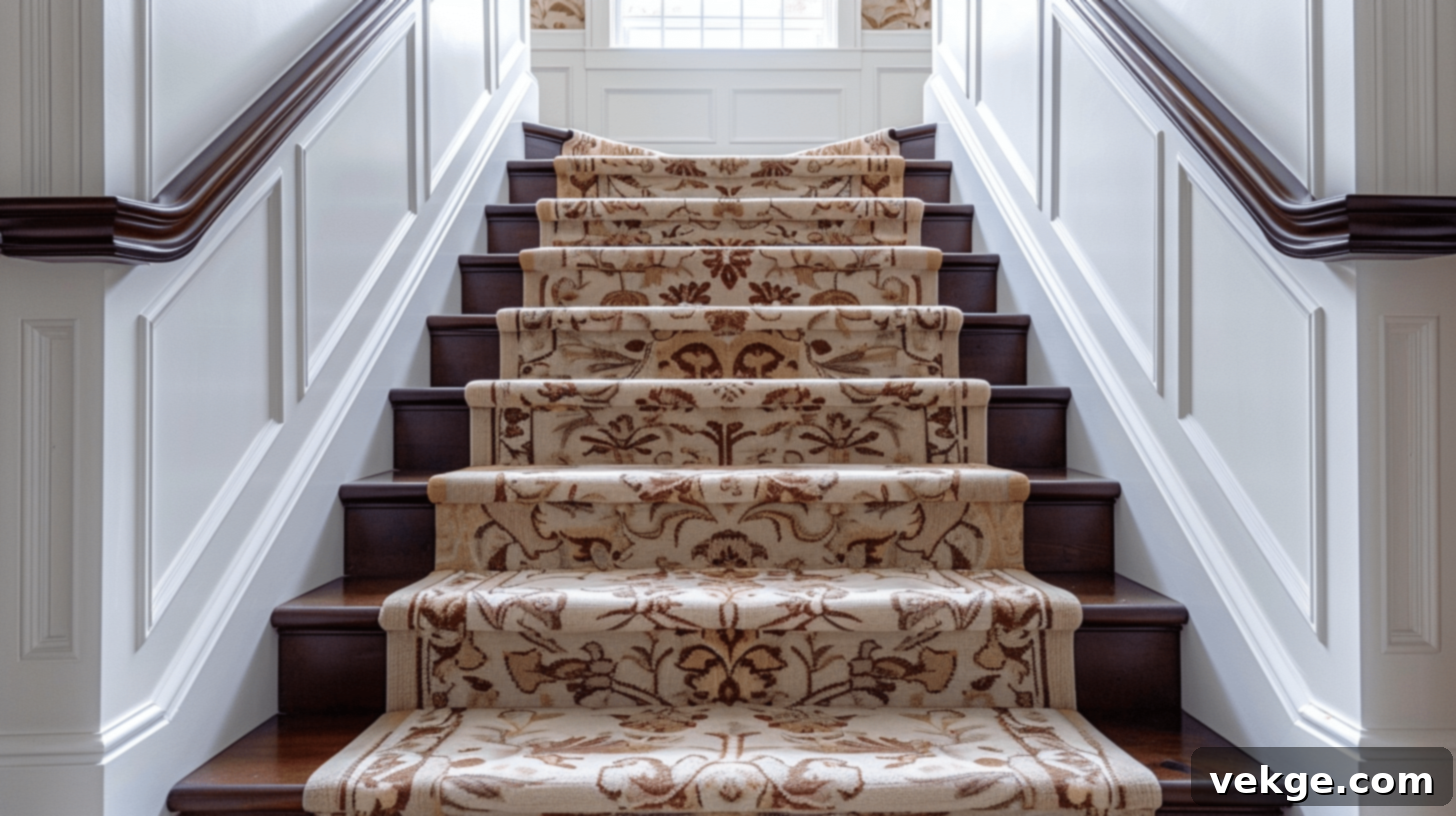 Autumn Inspired Leaf Pattern Stair Runner
