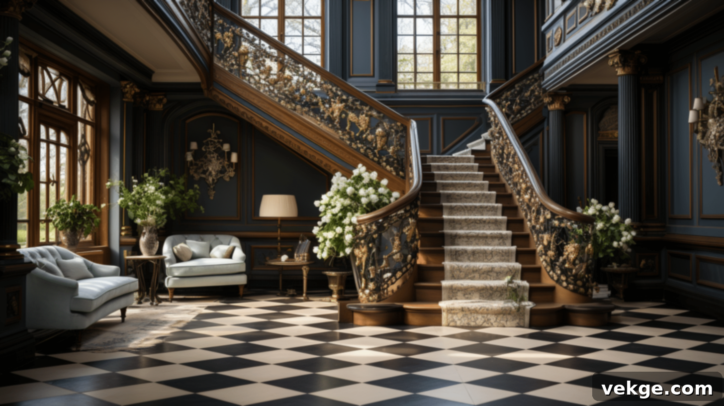 90s Inspired Geometric Floral Staircase Runner
