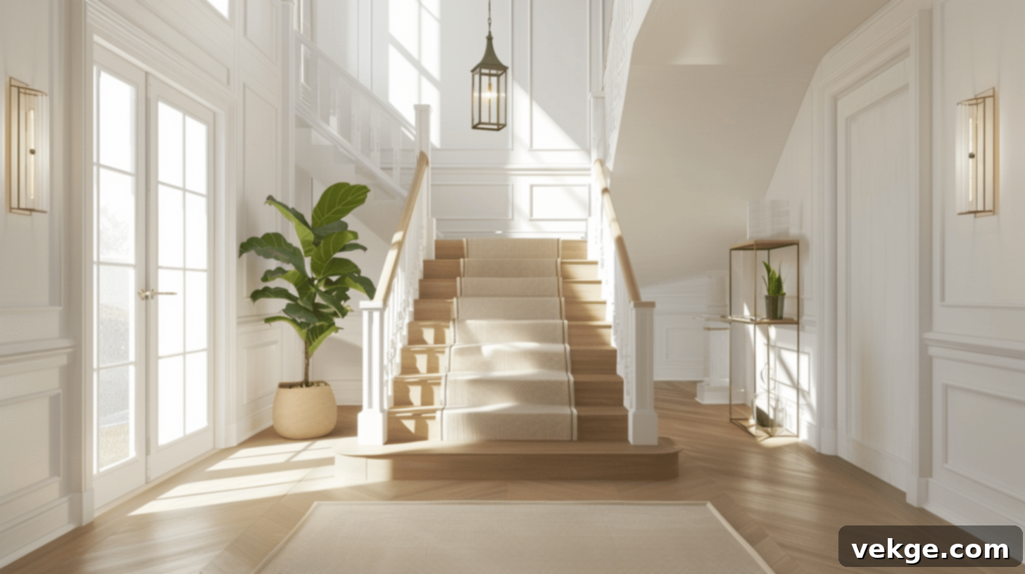 Beige Stair Runner for Warmth