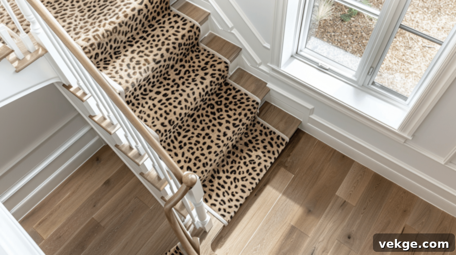 Leopard Print Stair Runner Design