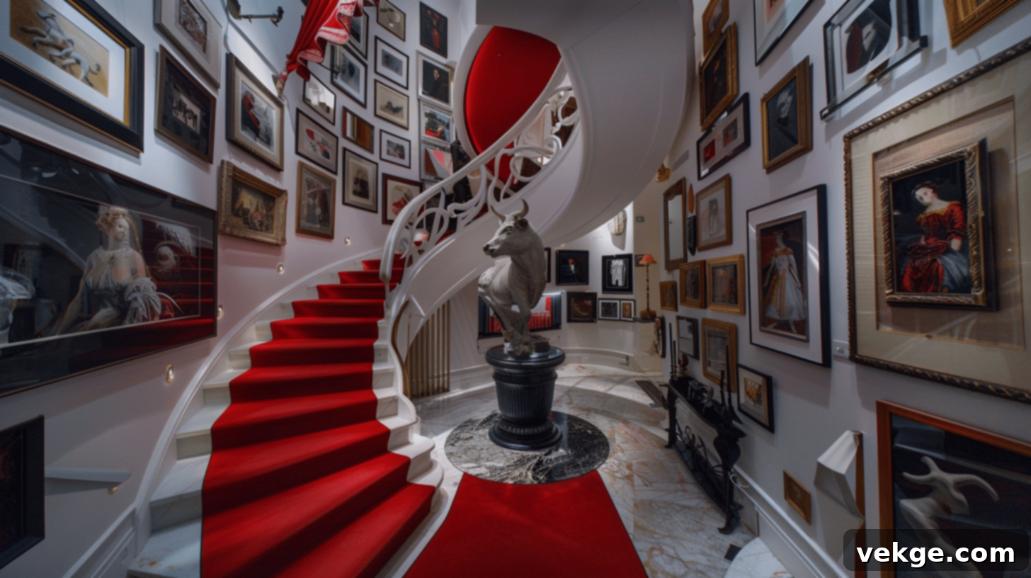 Ruby Red Plush Stair Runner