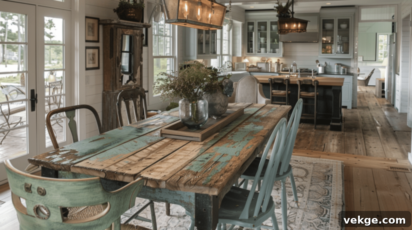 Vintage Dining Table in a Cottage Dining Room