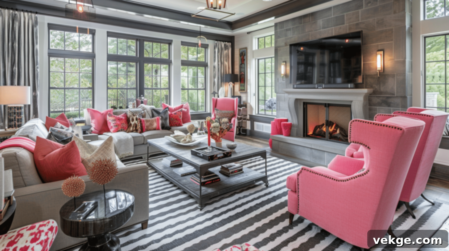 Contemporary TV and Fireplace feature wall