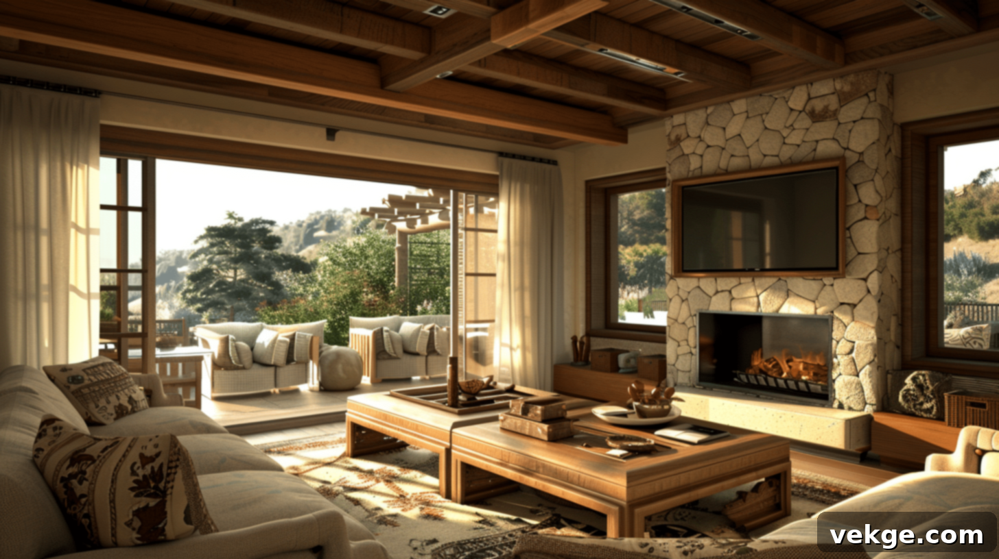 Framed TV matching fireplace wall for cohesive design