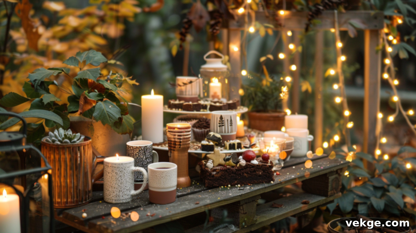 Harvest Season Porch Decor Ideas 8 Cozy Candle Fall Porch Display with Mugs and String Lights