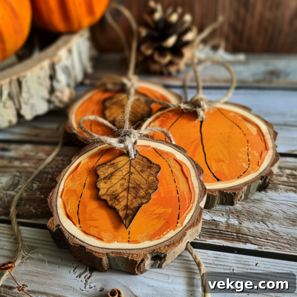Harvest Season Porch Decor Ideas 9 Hand-Painted Rustic Fall Wood Slices for Porch Decoration