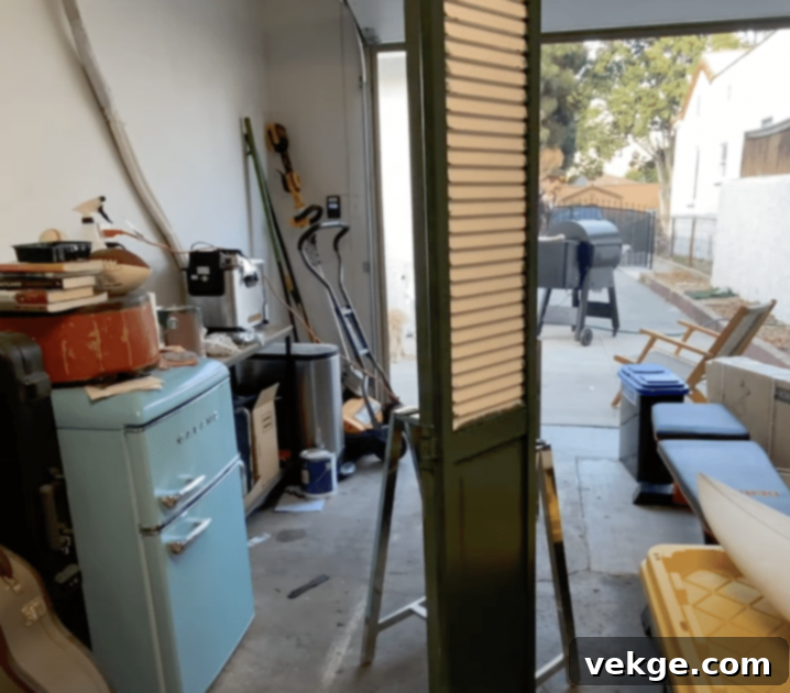 Prepare a clean, well-ventilated workspace for your bifold door makeover, laying down drop cloths.