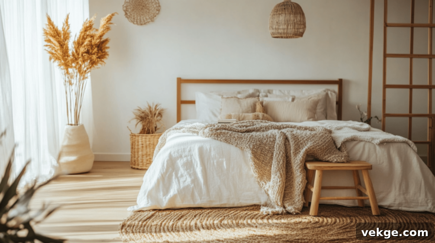 Mixing Wooden and White Tones for a Modern Fall Bedroom