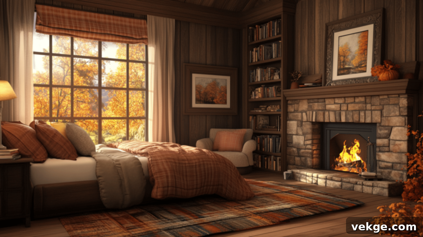 Fireside Reading Nook for Cozy Fall Bedroom