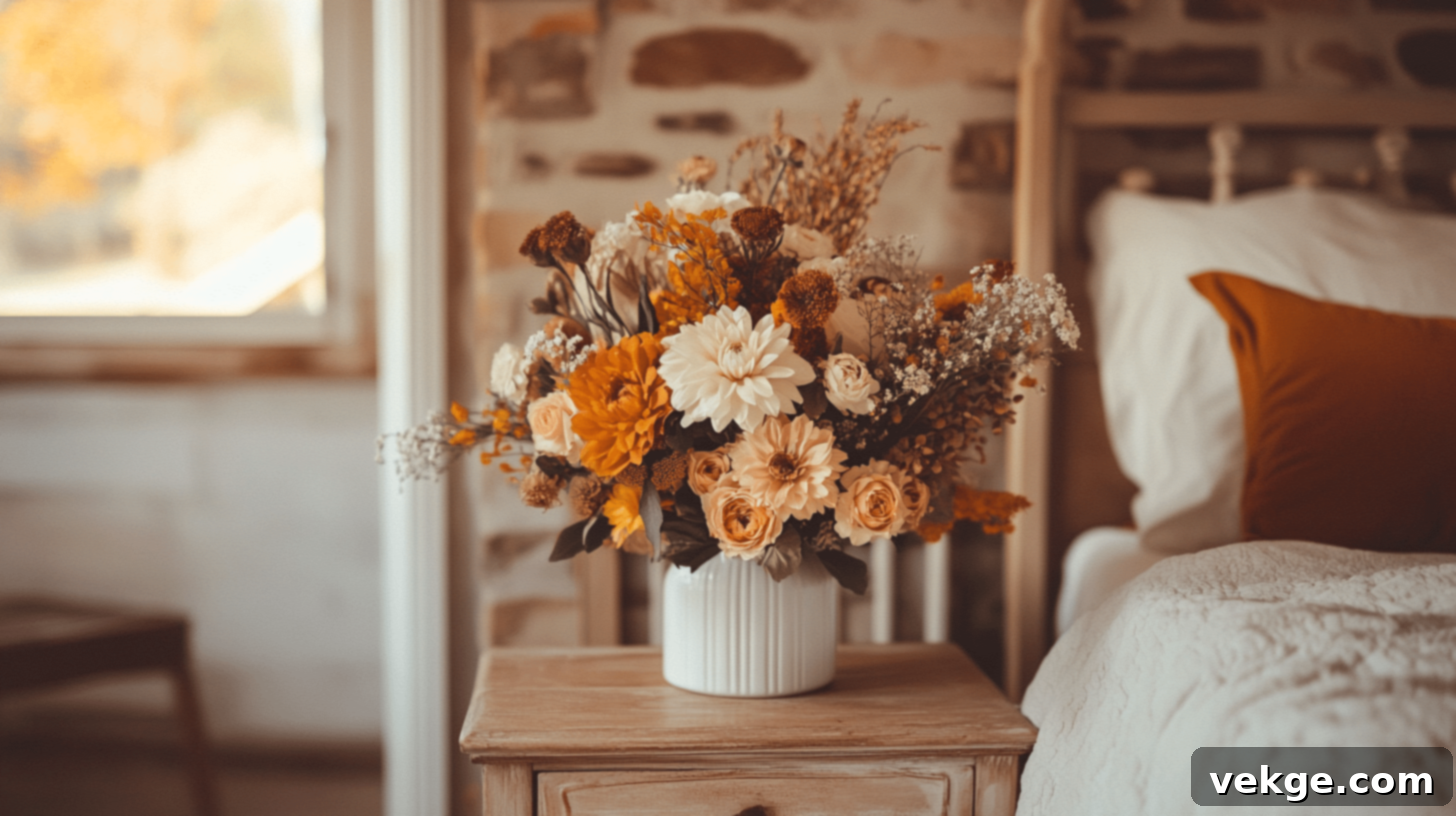 Bountiful Fall Flower Bouquets for Vibrant Bedroom Decor